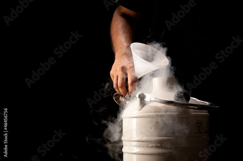 Pouring liquid nitrogen photo