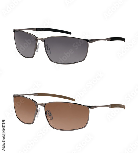 Pair of sunglasses in different colors isolated on white