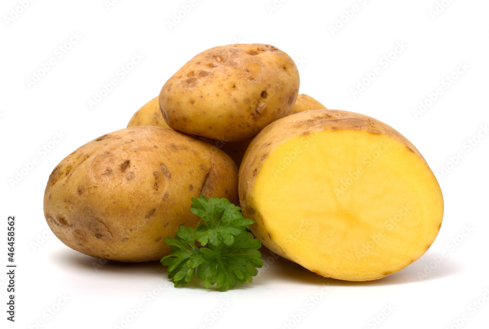 potatoes isolated on white background. potatoes isolated on white background.