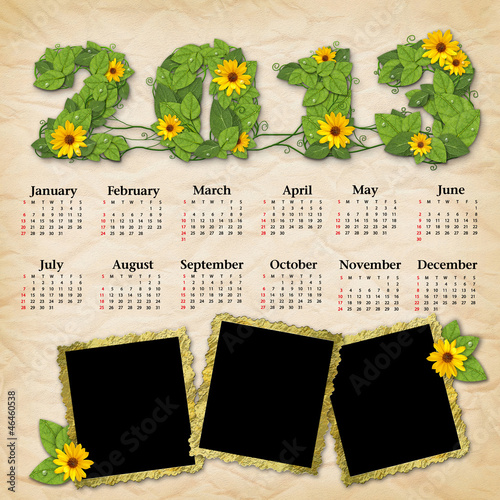 Vintage calendar 2013
