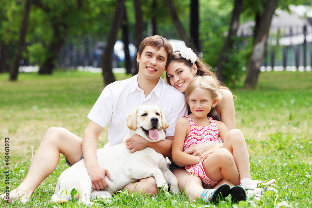Happy family having fun outdoors Happy family having fun outdoors