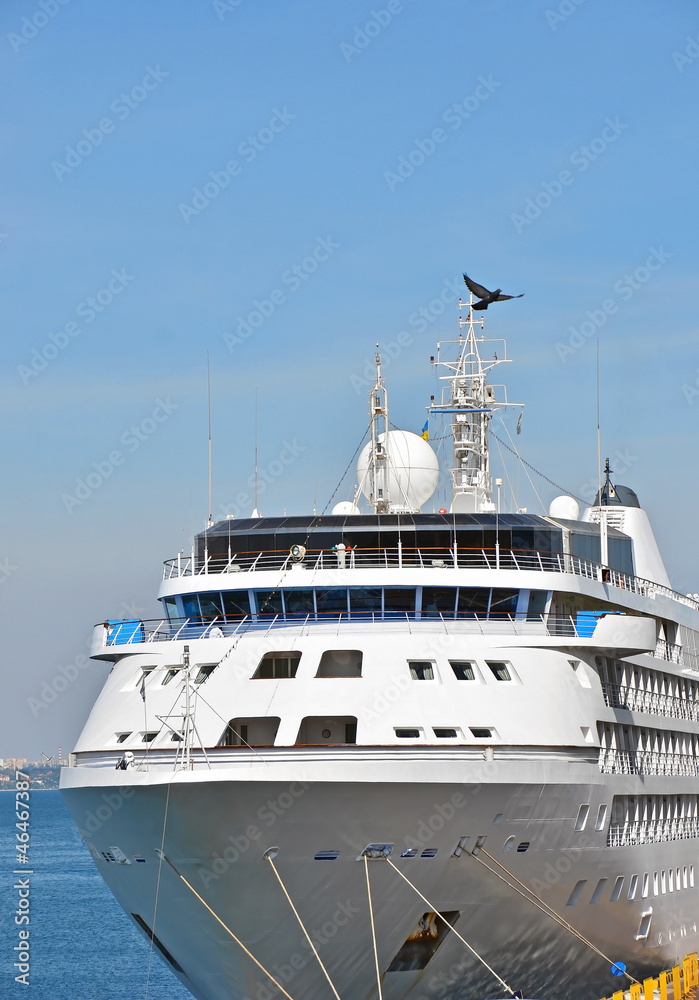 Cruise tourist ship in Black sea, Odessa, Ukraine