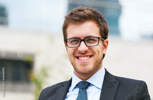 Smiling businessman outdoor