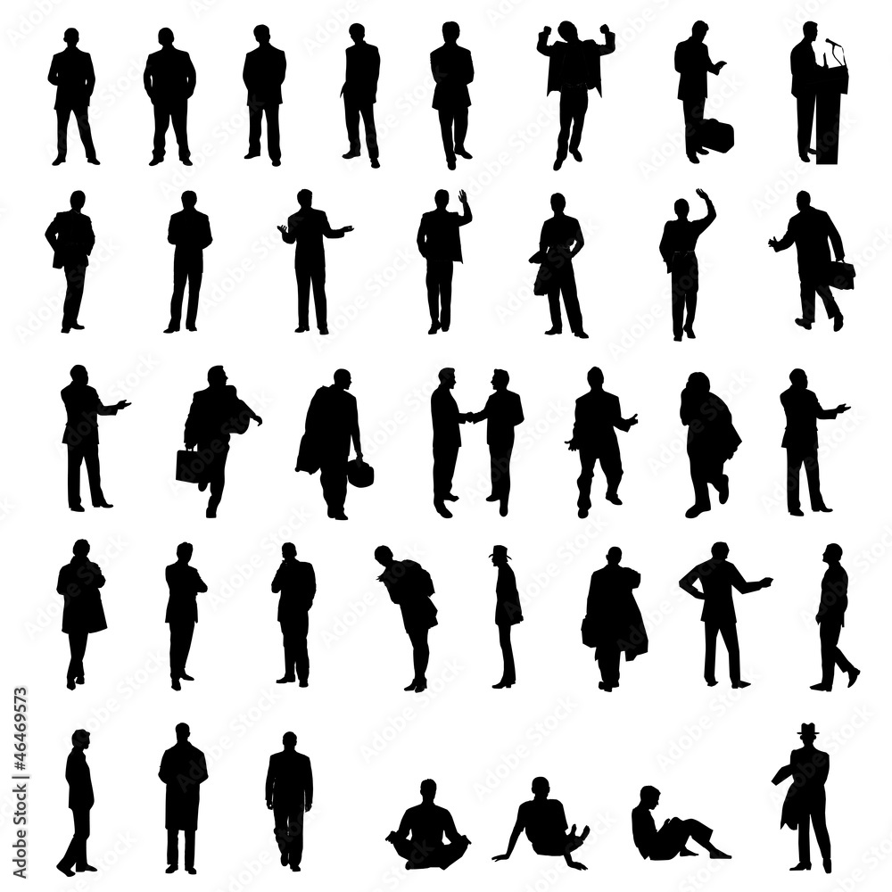 set of men silhouettes
