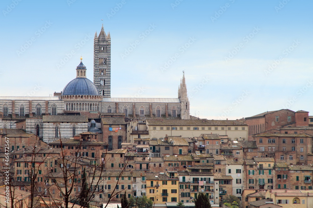 View of Siena from above, Siena, Tuscany, Italy,