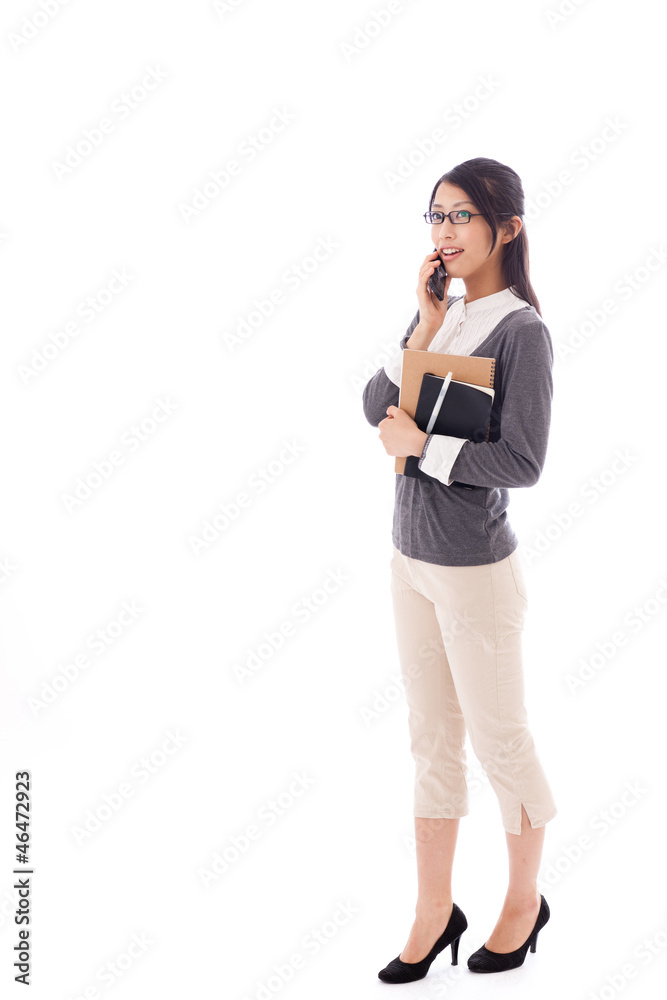 attractive asian businesswoman on white background attractive asian businesswoman on white background
