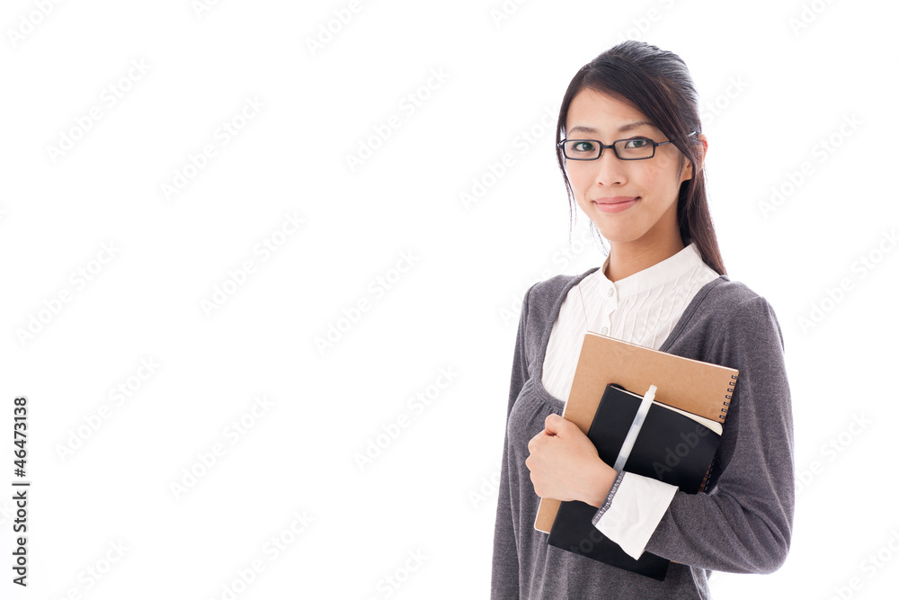 attractive asian businesswoman on white background attractive asian businesswoman on white background