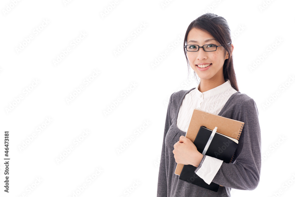 attractive asian businesswoman on white background attractive asian businesswoman on white background