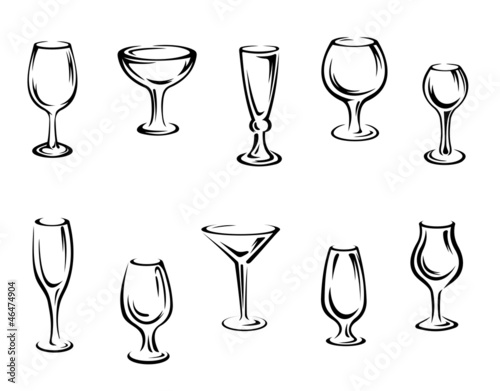 Alcohol and drink glasses