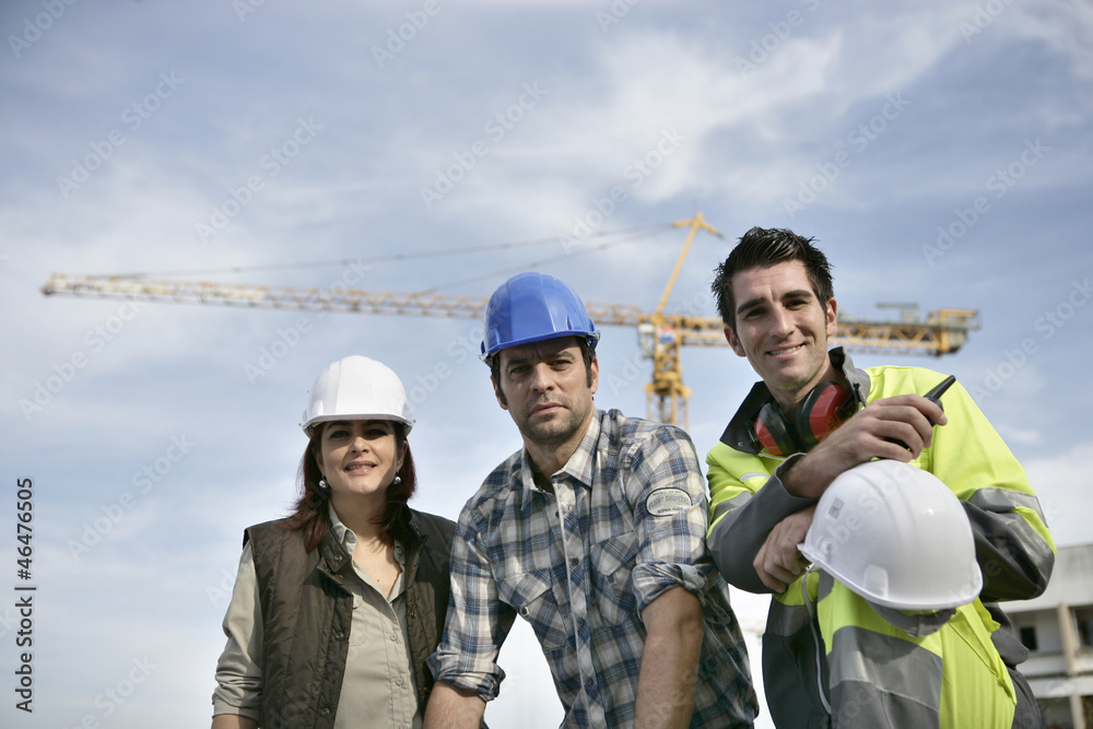 Fototapeta premium Foreman and his two colleagues