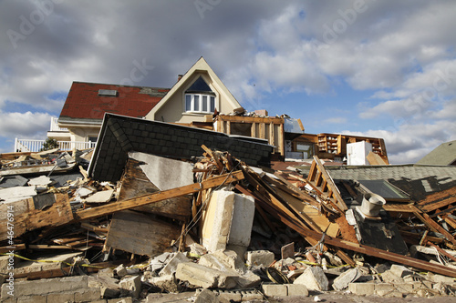 Canvas-taulu Hurricane Sandy destruction