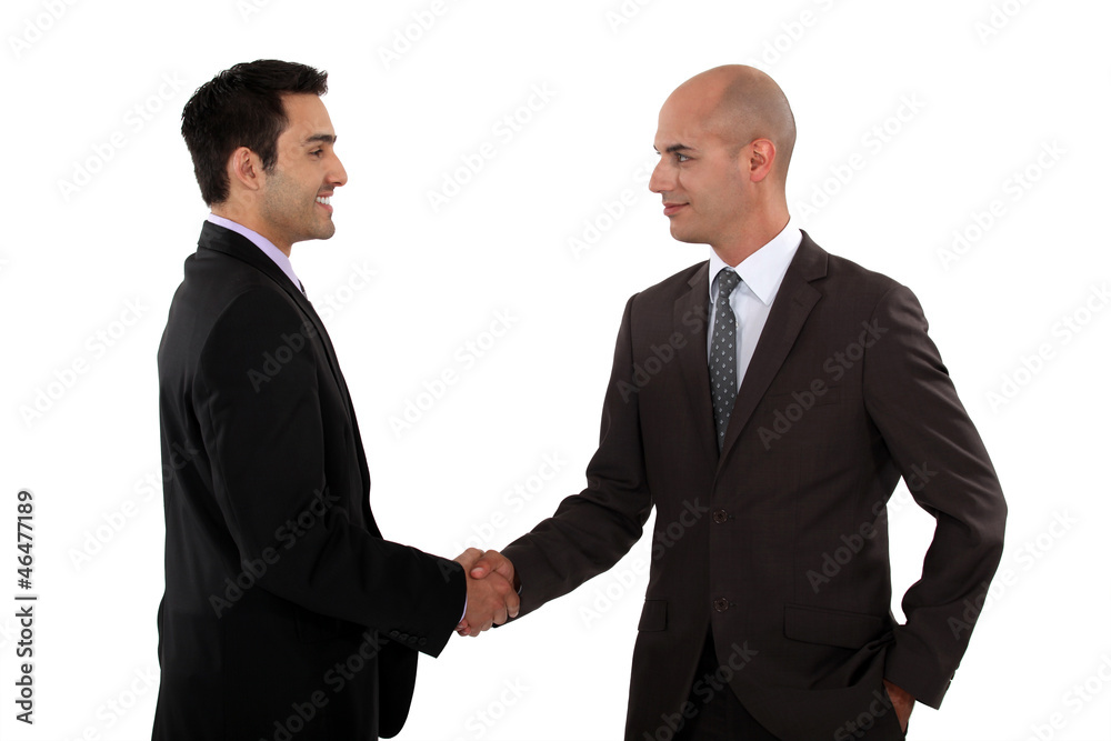 Two businessmen shaking hands. Two businessmen shaking hands.