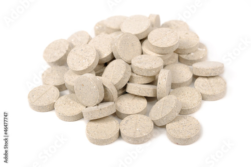 Brewer's Yeast Tablets for Cats & Dogs Isolated on White