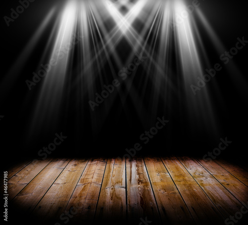 Lighting on a wooden floor
