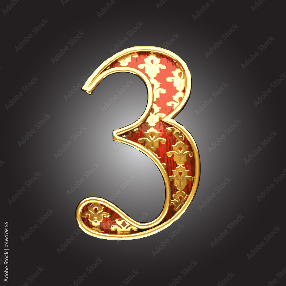Vector golden figure with red wood Vector golden figure with red wood