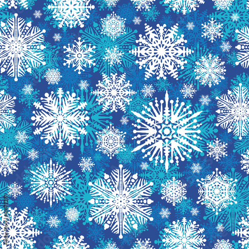 Seamless winter snowflakes vector background