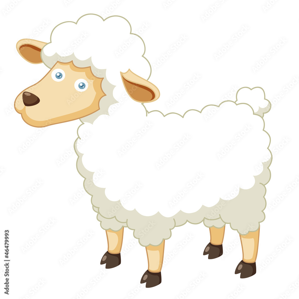 Fototapeta premium Illustration of a cartoon sheep Vector