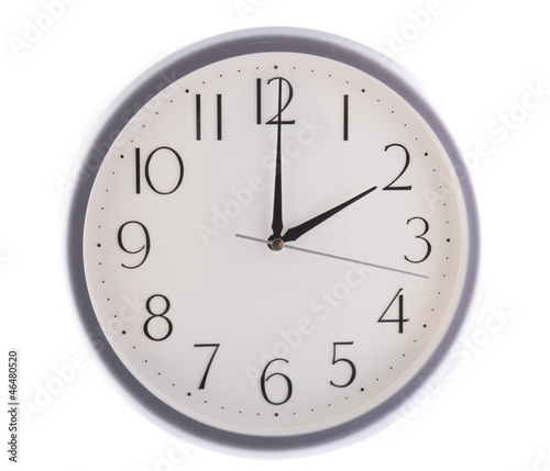 isolated white clock at 2