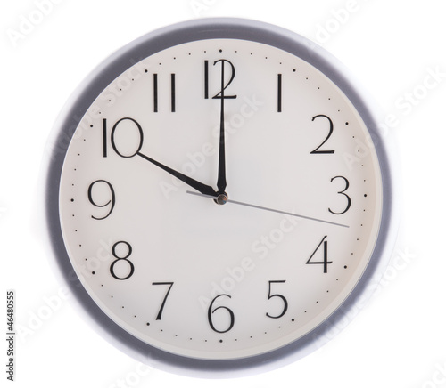 isolated white clock at ten