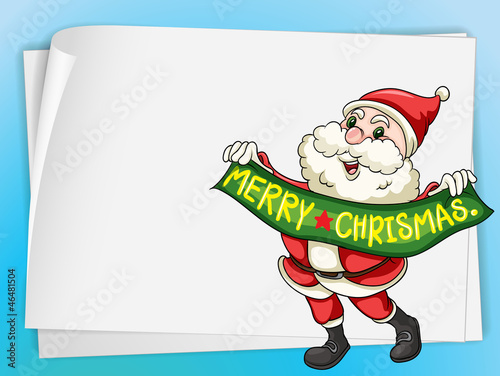 paper sheets and santa claus