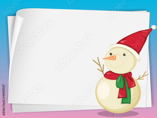 paper sheets and snowman