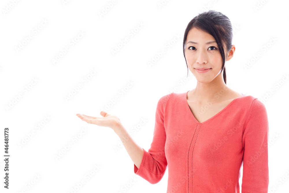 attractive asian woman on white background attractive asian woman on white background