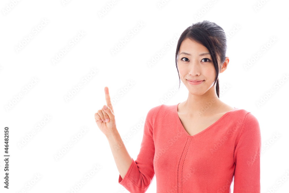 attractive asian woman on white background attractive asian woman on white background