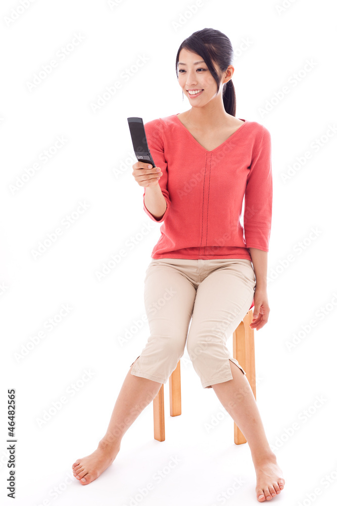 attractive asian woman on white background attractive asian woman on white background