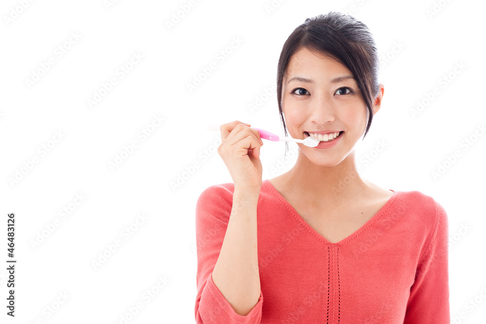 attractive asian woman on white background attractive asian woman on white background