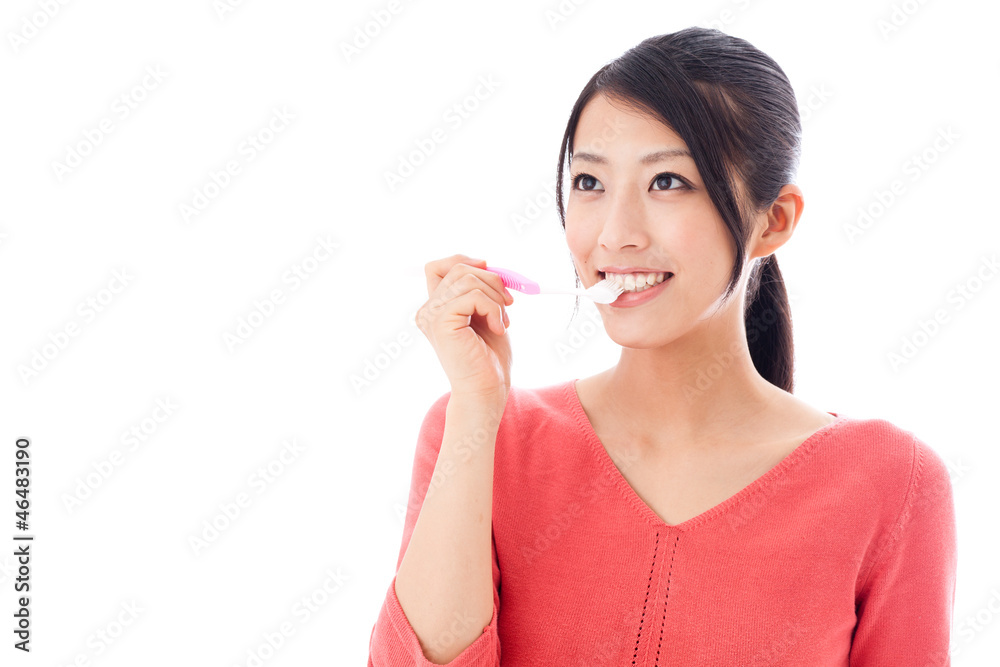 attractive asian woman on white background attractive asian woman on white background