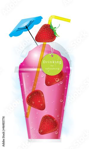 Vector strawberry smoothie