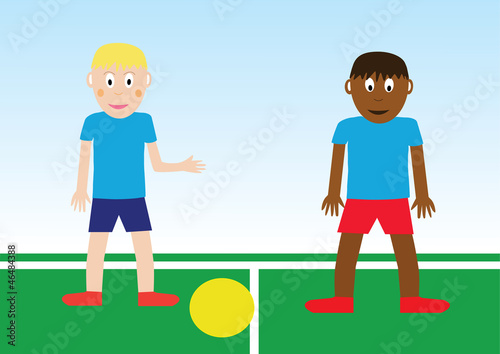 Tapety artystyczne children playing soccer