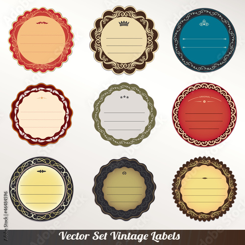 Vector frame labels set ornamental vintage decoration