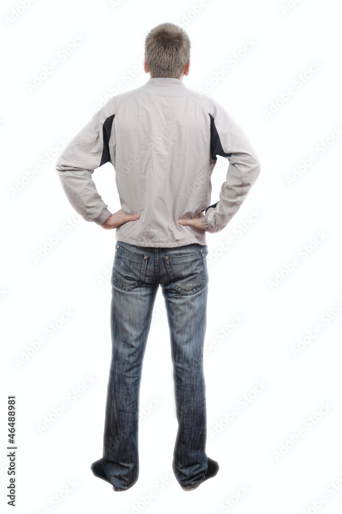 guy returned back isolated guy returned back isolated