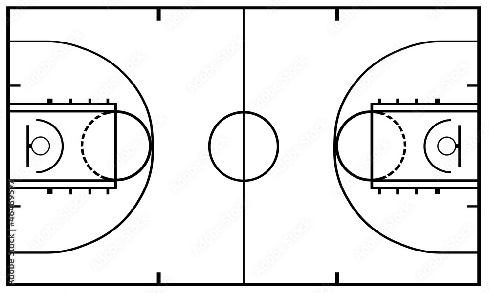 Fototapeta premium Basketball Court isolated