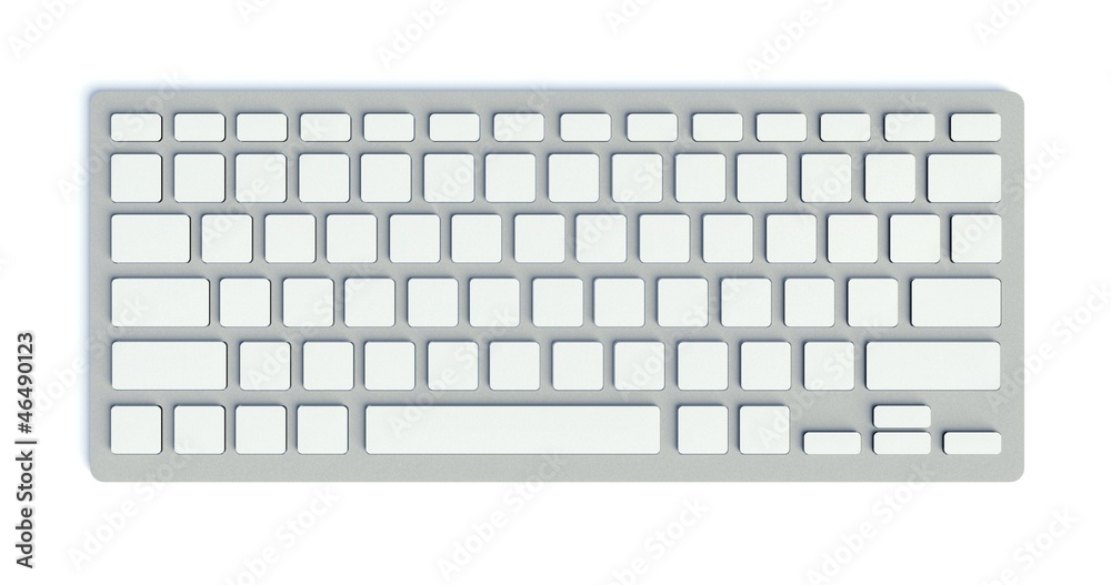 White blank buttons on computer keyboard White blank buttons on computer keyboard