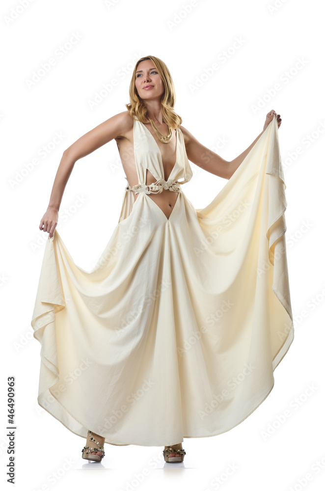 Attractive woman on white background Attractive woman on white background