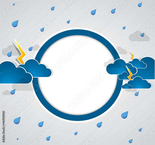 Bad weather background. Sky with clouds and lightnings