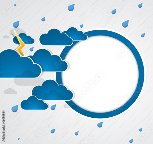 Bad weather background. Sky with clouds and lightnings