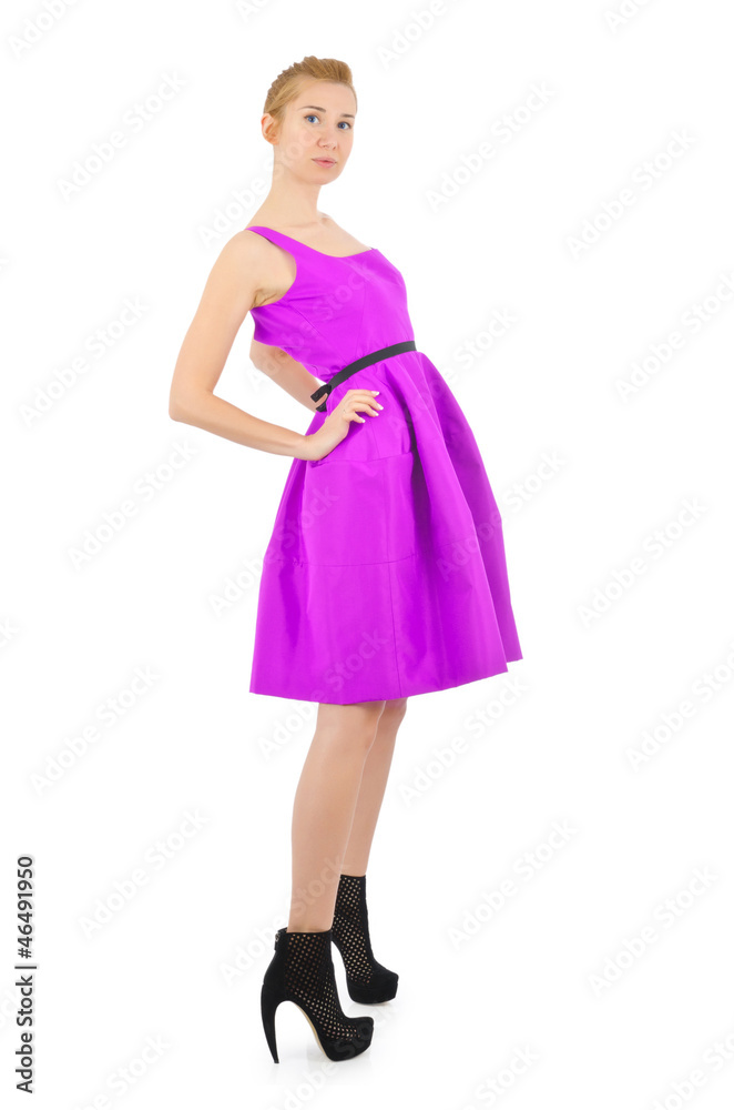 Fashion concept with model on white Fashion concept with model on white