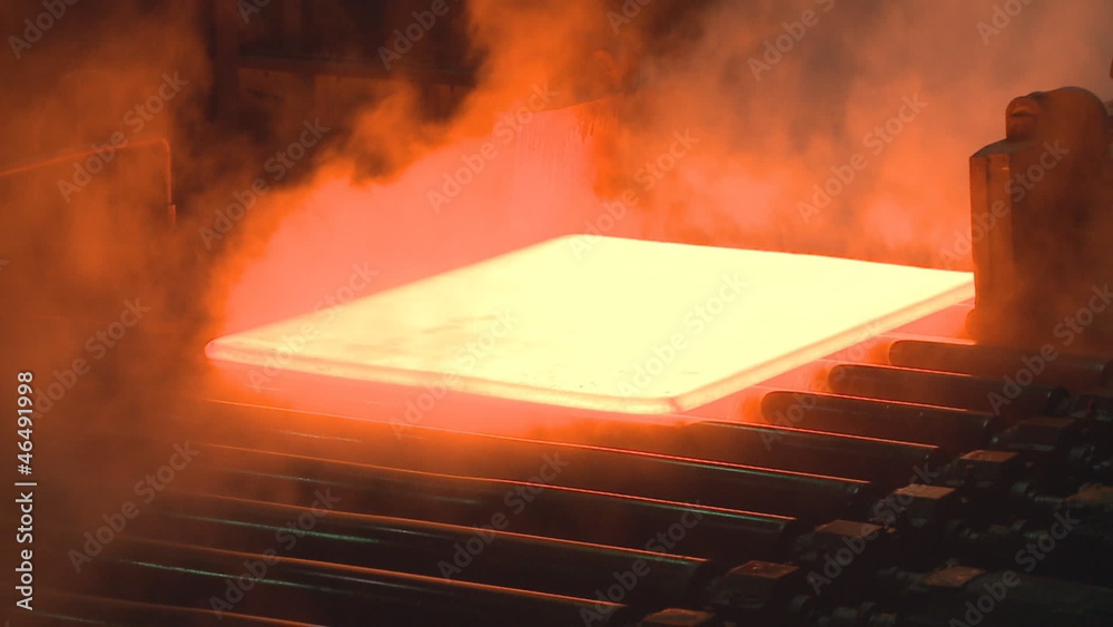 hot steel on conveyor
