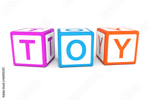 Toy on cubes 3d render illustration © lznogood