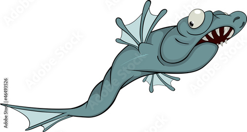 Deep water fish. Predator. Cartoon