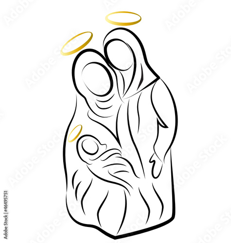 Nativity scene silhouette vector