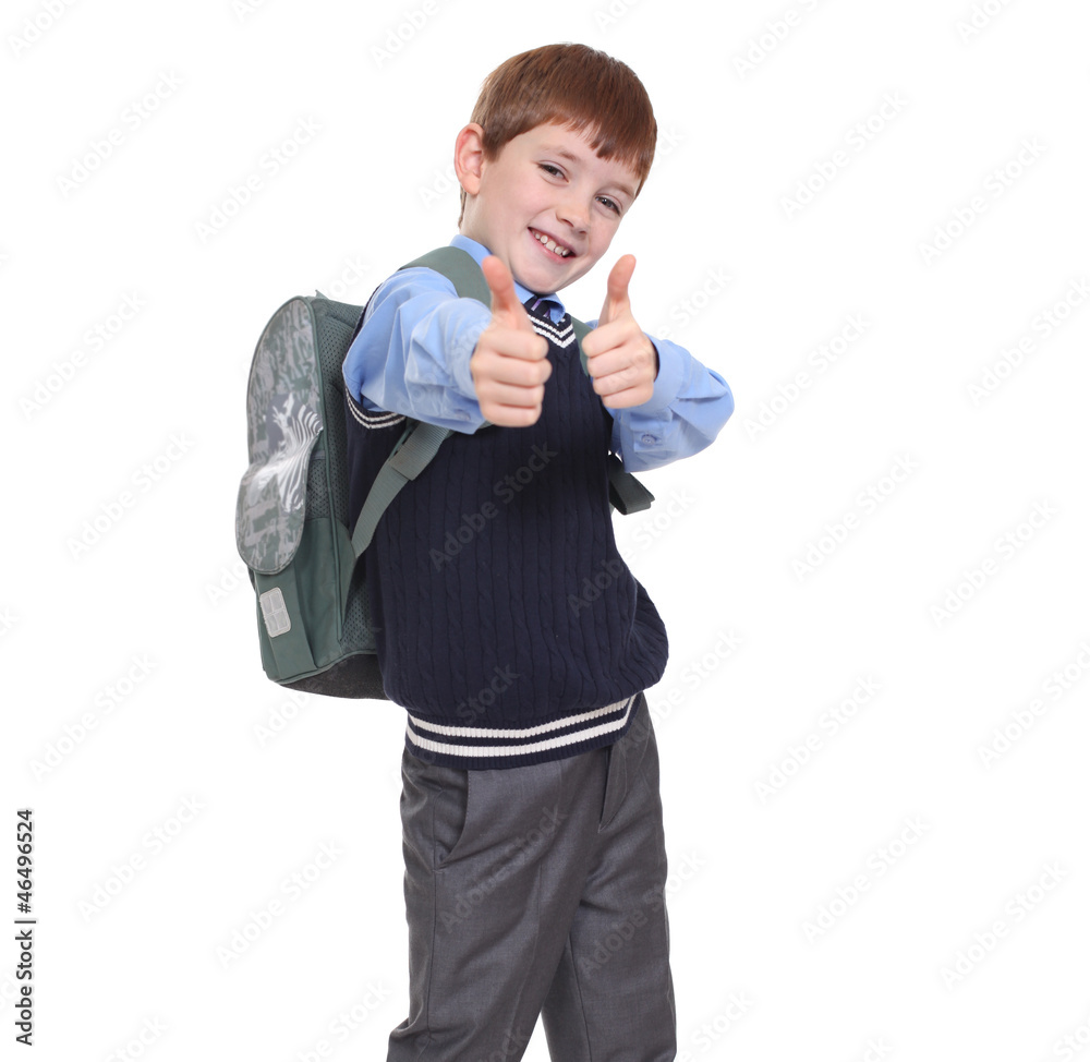 portrait of a schoolboy isolated on white background portrait of a schoolboy isolated on white background