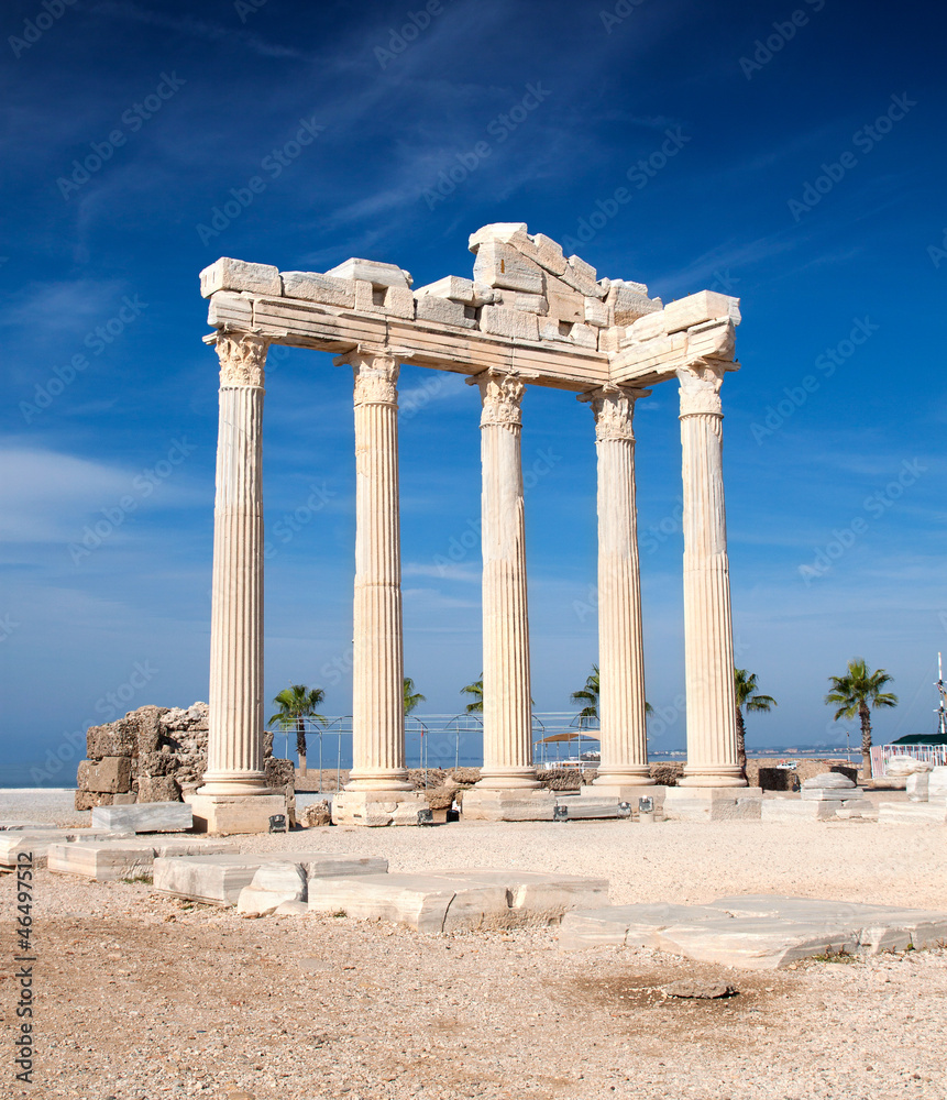 Temple of Apollo ruins in Side Turkey.