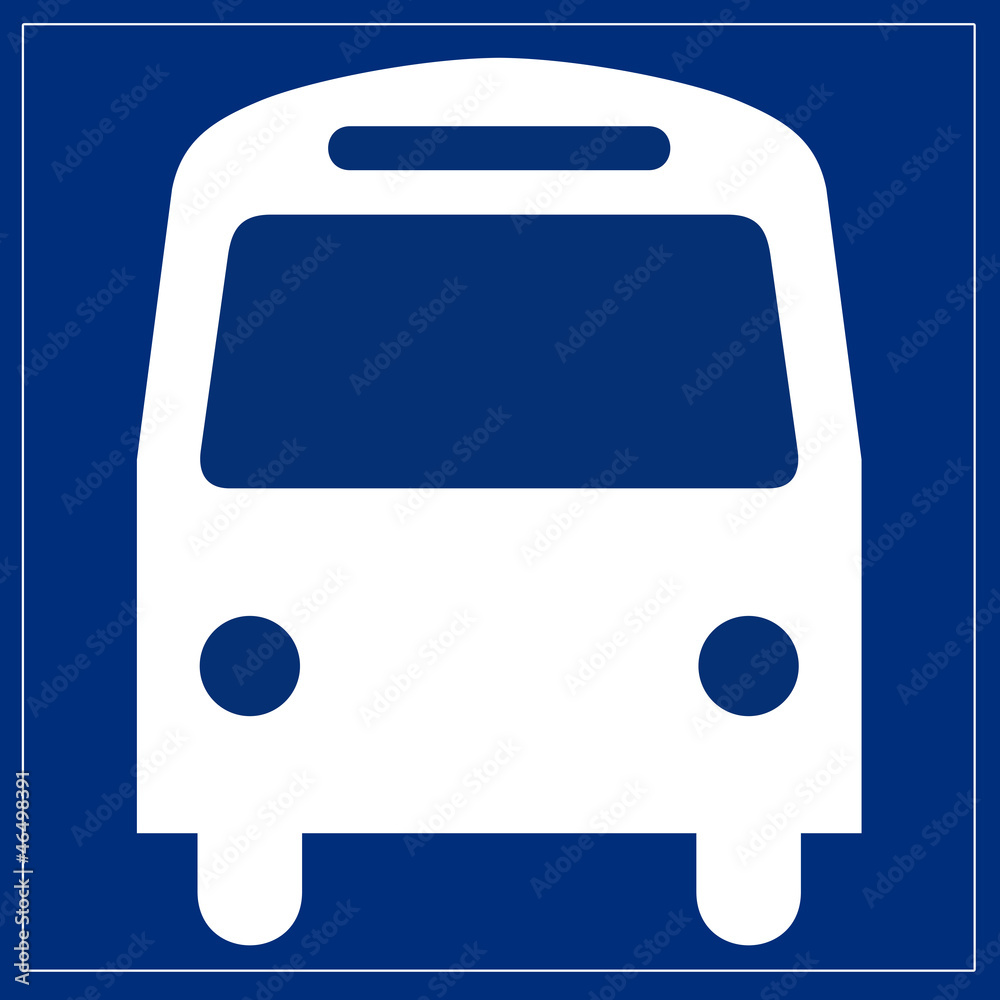 Schild blau - Bus Schild blau - Bus