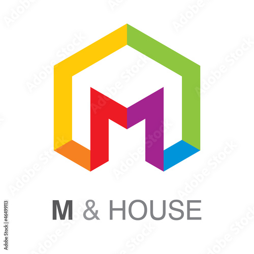 Letter M and house sign