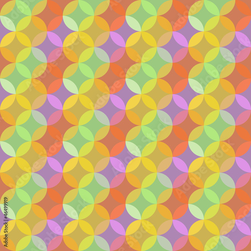 Seamless multicolored transparent circles pattern © elyomys