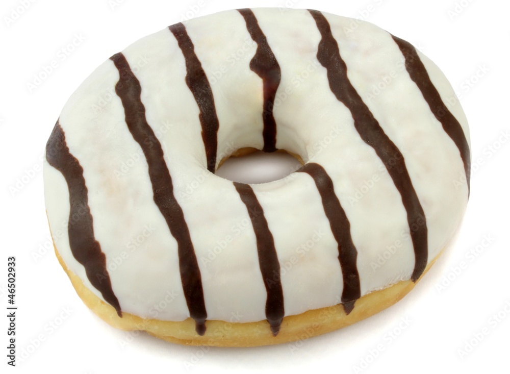 Striped donut on white background. Striped donut on white background.